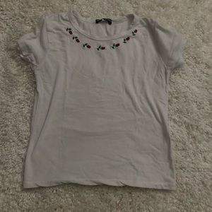 Brandy Melville White Rose Top